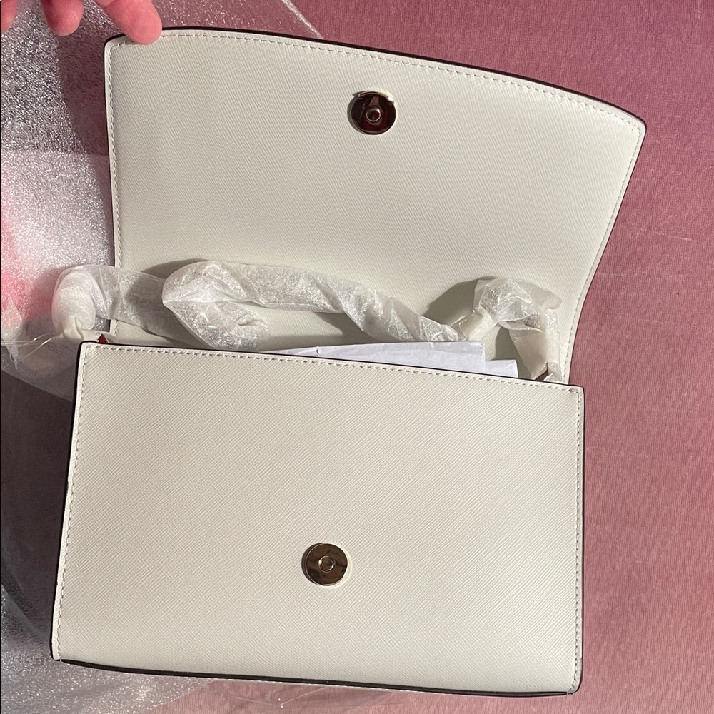 Kate Spade coral and cream purse nwt estate sale - Picture 4 of 8